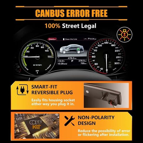 Front & Rear Fender LED Side Marker Lights for Corvette C7 (2014-2019) /Grand Sport/Stingray/Z06 /ZR1, Smoked Lens Side Bumper Marker Lamps, [Ultra-Bright] White LED Turn Signal Lights, 4 PCS in Kuwait