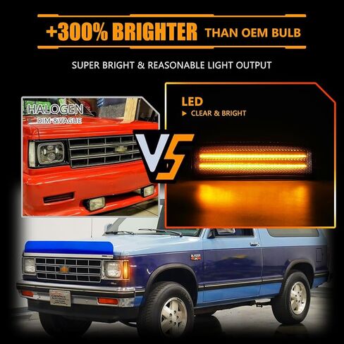 Front & Rear Fender LED Side Marker Lights for Corvette C7 (2014-2019) /Grand Sport/Stingray/Z06 /ZR1, Smoked Lens Side Bumper Marker Lamps, [Ultra-Bright] White LED Turn Signal Lights, 4 PCS in Kuwait