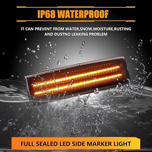 Front & Rear Fender LED Side Marker Lights for Corvette C7 (2014-2019) /Grand Sport/Stingray/Z06 /ZR1, Smoked Lens Side Bumper Marker Lamps, [Ultra-Bright] White LED Turn Signal Lights, 4 PCS in Kuwait