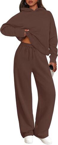 PRETTYGARDEN Women's 2 Piece Outfits Fall Sweatsuits Oversized Hoodies Wide Leg Sweatpants Tracksuits Lounge Matching Sets in Saudi Arabia