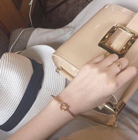 ONLYJUMP 14K Gold Plated Forever Love Knot Infinity Bracelets for Women Simple Delicate Open Adjustable Love Heart Cuff Bracelet Minimalist Knot Bangles Bracelet Fashion Jewellery Gift in Saudi Arabia