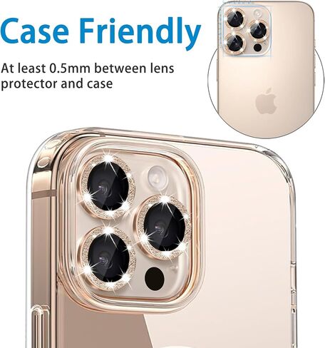 مصمم لهاتف iPhone 16 Pro و16 Pro Max واقي عدسة الكاميرا، غطاء عدسة لامع لامع لامع 9H غطاء كاميرا زجاجي مقوى مضاد للخدش ومضاد للصدمات للنساء والفتيات in Kuwait