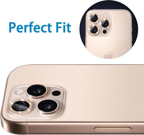 مصمم لهاتف iPhone 16 Pro و16 Pro Max واقي عدسة الكاميرا، غطاء عدسة لامع لامع لامع 9H غطاء كاميرا زجاجي مقوى مضاد للخدش ومضاد للصدمات للنساء والفتيات in Kuwait