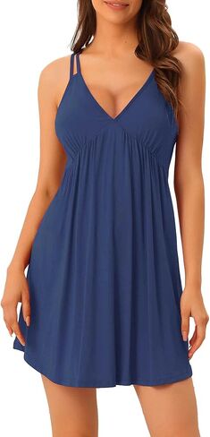 Cheibear Womens Lingerie Sexy Nighties Pajama Mini Dress Frace Racer الظهر بالكامل in Kuwait