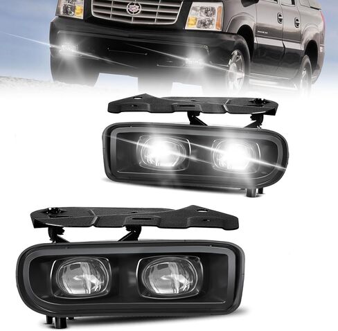 Fog Lights Assembly Compatible With 2002-2006 Cadillac Escalade/EXT/ESV Driving Fog Lamps with 880 12V 27W Clear Lens Bulbs in Kuwait