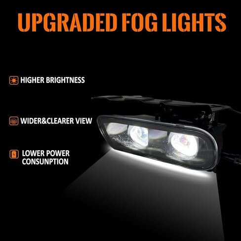 Fog Lights Assembly Compatible With 2002-2006 Cadillac Escalade/EXT/ESV Driving Fog Lamps with 880 12V 27W Clear Lens Bulbs in Kuwait
