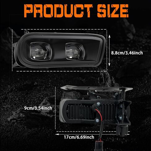 Fog Lights Assembly Compatible With 2002-2006 Cadillac Escalade/EXT/ESV Driving Fog Lamps with 880 12V 27W Clear Lens Bulbs in Kuwait