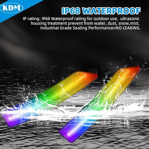 KDM LED Smoked Lens Fender Side Marker Reflectors Lights Dual Rows Bright White, Compatible for 2024-Up Ford Mustang Gen7/S650,Assembly Front & Rear Side Bumper Marker Lights，Pack of 4 in Saudi Arabia