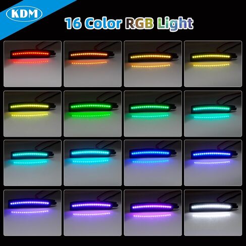 KDM LED Smoked Lens Fender Side Marker Reflectors Lights Dual Rows Bright White, Compatible for 2024-Up Ford Mustang Gen7/S650,Assembly Front & Rear Side Bumper Marker Lights，Pack of 4 in Saudi Arabia