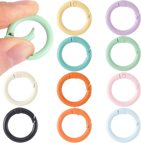 حلقات الربيع O ، مستديرة ملونة SPRING SNAP KEYRING ، مقاطع CARABINER المعدنية لمحفظة حقيبة اليد في سلسلة المفاتيح in Kuwait