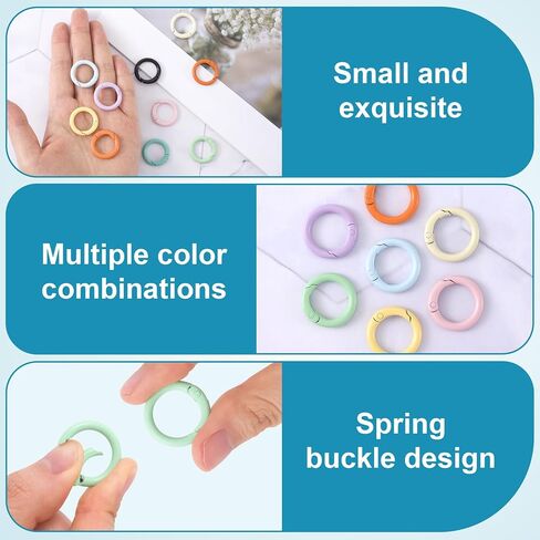 حلقات الربيع O ، مستديرة ملونة SPRING SNAP KEYRING ، مقاطع CARABINER المعدنية لمحفظة حقيبة اليد في سلسلة المفاتيح in Kuwait
