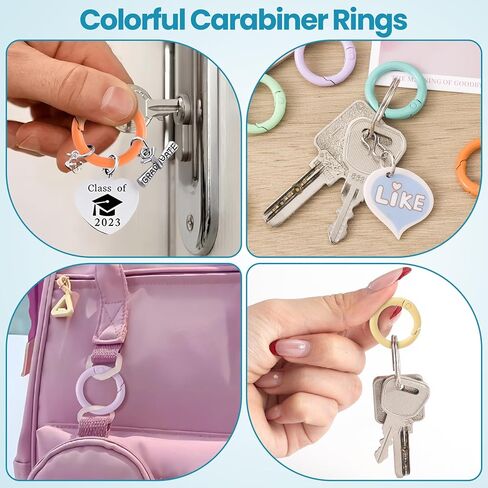 حلقات الربيع O ، مستديرة ملونة SPRING SNAP KEYRING ، مقاطع CARABINER المعدنية لمحفظة حقيبة اليد في سلسلة المفاتيح in Kuwait