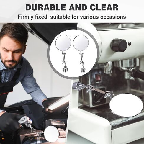 Kingdder 2 Pcs Circular Inspection Mirrors Magnetic Base Welding Mirror 2 Inch Round Swivel Angle Ball Joint Antenna Inspection Tools for Mechanical Welding Coffee Machine Maintenance in Kuwait