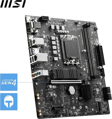 MSI Pro B760M -P Motherboard ، Micro -ATX - تدعم معالجات Intel 14th ، 13 و 12 Gen Core ، LGA 1700 - DDR5 Memory Boost 6800+MHz/OC ، PCIE 4.0 X16 SLOT ، M.2 GEN4 فتحات in Saudi Arabia