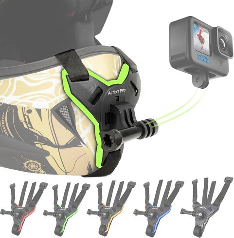 Action Pro™ Helmet 3M Chin Mount Strap Compatible with All Smartphones GoPro Hero 12 11 10 9 8 7 6 5 4 SJCAM DJI Osmo and All Action Cameras Made in India in Kuwait