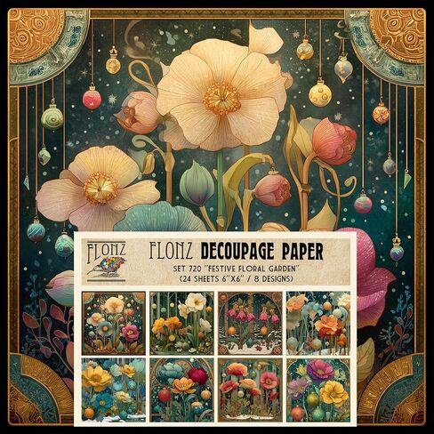 Decoupage Paper Pack (24 Sheets 6"x6") Antique Rose Garden: Timeless Sepia Petals in Elegant and Sophisticated Floral Designs # Vintage Styled Paper for Craft and Scrapbooking in Kuwait