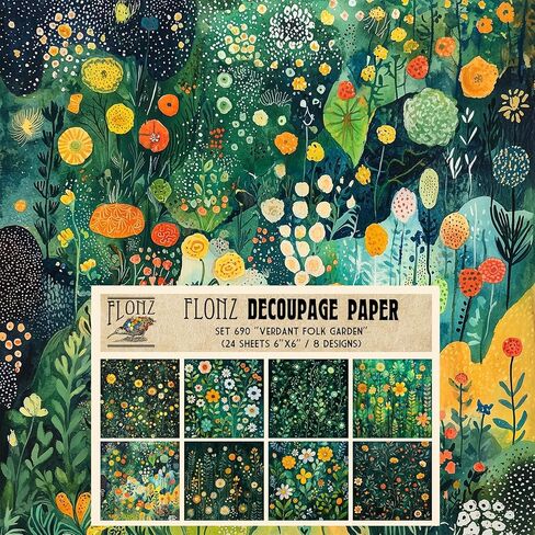 Decoupage Paper Pack (24 Sheets 6"x6") Antique Rose Garden: Timeless Sepia Petals in Elegant and Sophisticated Floral Designs # Vintage Styled Paper for Craft and Scrapbooking in Kuwait