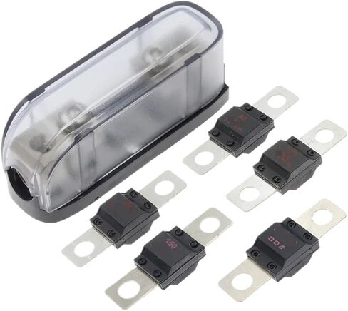 Car Audio Fuse Power Fuse Holder 30-150A Stereo Audio Single Way Fuse Holder Power Distribution Block Fusebox Car Fuse(1Set Fuse Holder-1,125A) in Saudi Arabia