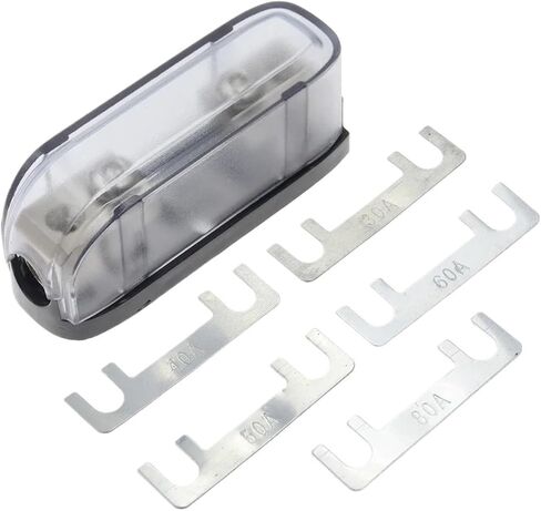 Car Audio Fuse Power Fuse Holder 30-150A Stereo Audio Single Way Fuse Holder Power Distribution Block Fusebox Car Fuse(5PC Fuse-5,100A) in Saudi Arabia