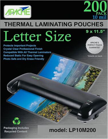 Apache 100 Pack Laminating Pouches 10 mil, Holds 11 x 17 Inch Menu Size (11.5 x 17.5 Inch Sheets), Office and School Supplies, Thermal Laminating Sheets, Super Clear, Round Corner in Saudi Arabia