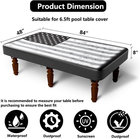 Pool Table Cover 8ft,Billiard Table Covers Waterproof Custom Tablecloth Dust Cloth,Indoor/Outdoor Billiards Topper Accessories for Protecting Felt Scratch-Resistant for para Bar,Home,Billiard Room in Saudi Arabia
