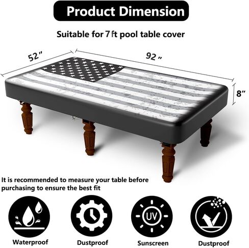 Pool Table Cover 8ft,Billiard Table Covers Waterproof Custom Tablecloth Dust Cloth,Indoor/Outdoor Billiards Topper Accessories for Protecting Felt Scratch-Resistant for para Bar,Home,Billiard Room in Saudi Arabia