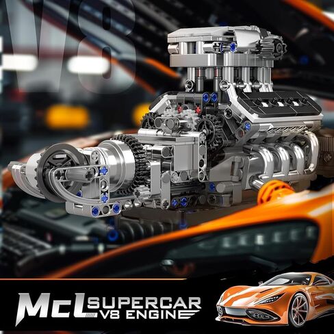 Mould King 10204 V8 Engine Model That Works - Build Your Own V8 Engine Toy, 8-Cylinder Petrol Car Engine Replica Model Building Kit for Adult (750 PCS) in Kuwait