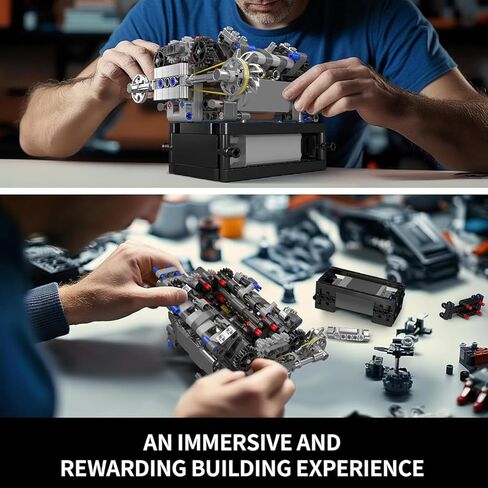 Mould King 10204 V8 Engine Model That Works - Build Your Own V8 Engine Toy, 8-Cylinder Petrol Car Engine Replica Model Building Kit for Adult (750 PCS) in Kuwait