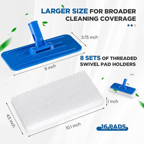 Maxdot 4 PCS Scrub Pad Holder Thread B0DW478Y3YSWIVEL PAD مع منصات ، تجوب مفصل ثقيل ، متعدد الاستخدامات للتنظيف التجاري ، الأزرق 9 × 3.75 بوصة in Kuwait