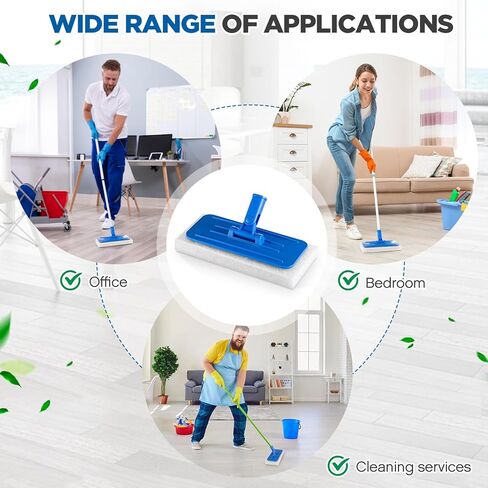 Maxdot 4 PCS Scrub Pad Holder Thread B0DW478Y3YSWIVEL PAD مع منصات ، تجوب مفصل ثقيل ، متعدد الاستخدامات للتنظيف التجاري ، الأزرق 9 × 3.75 بوصة in Kuwait