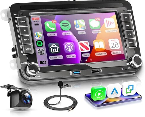 راديو السيارة Android ستيريو لسيارة VW Golf 5 6 Passat Jetta Caddy EOS T5 Tiguan Touran CC Polo Head Unit مع شاشة لمس 7 بوصة وصلة مرآة بلوتوث واي فاي GPS ملاحة FM RDS USB كاميرا خلفية SWC MIC in Saudi Arabia