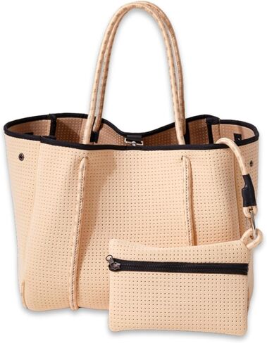 حقيبة حمل كبيرة للنساء - حقيبة يد مصممة كل يوم لأعمال السفر والشاطئ مع جيوب وحقيبة سستة in Kuwait