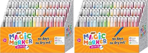 BIC Magic Marker Brush Tip ، ألوان متنوعة ، 108 Count in Kuwait