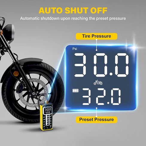 Tire Inflator Portable Air Compressor, 150PSI Cordless Air Pump for Car Tires, 4X Faster 12V DC Tire Pump with Tire Pressure Gauge, LED Light for Cars, Motorcycles, Bikes, Balls (Silver) in Kuwait