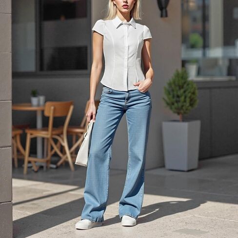 Women Y2K Plaid Button Down Shirt Coquette Short Sleeve V Neck Blouses Top Vintage Preppy Crop Top Shirt in Saudi Arabia