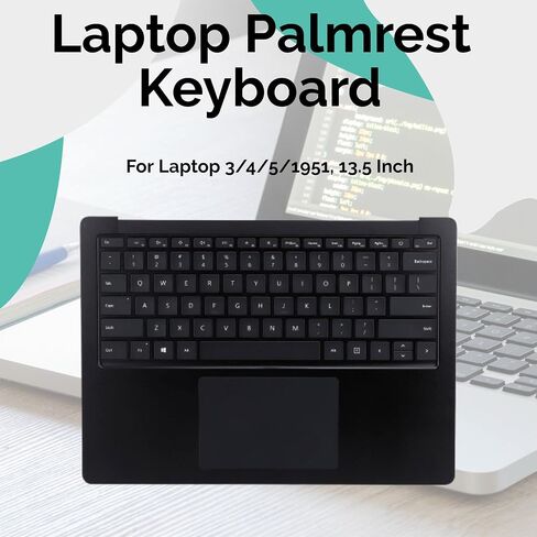 EBTOOLS Replacement for Surface Laptop 3 4 5 1951 13.5 Inch, Ultra Slim Full Size Laptop Palmrest Keyboard with Touchpad, Backlit Keyboard (Black) in Saudi Arabia