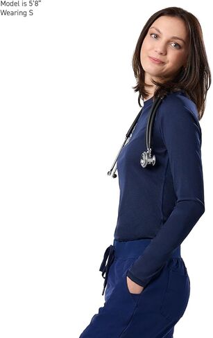 Peelz Kiki Long Sleeve Underscrub Top for Women - Soft, Stretchy, Seamless Fabric Scrubs for Layering & Comfort, Slim Fit in Kuwait