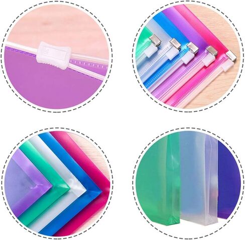 Plastic Envelopes, TIENO 5PCS Legal Size Clear Poly Zip Envelope with Zipper, Expanding Plastic Zip Envelopes for Home Office School (5pcs White) in Kuwait