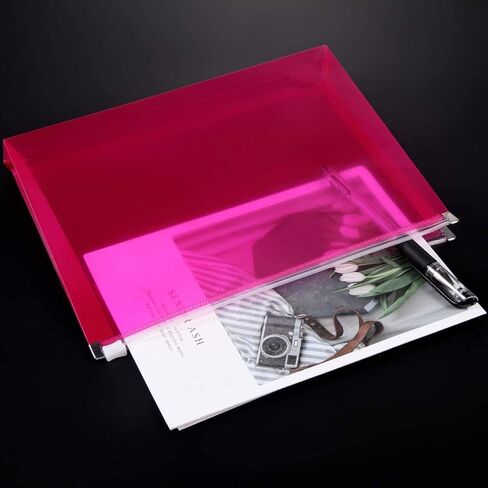 Plastic Envelopes, TIENO 5PCS Legal Size Clear Poly Zip Envelope with Zipper, Expanding Plastic Zip Envelopes for Home Office School (5pcs White) in Kuwait