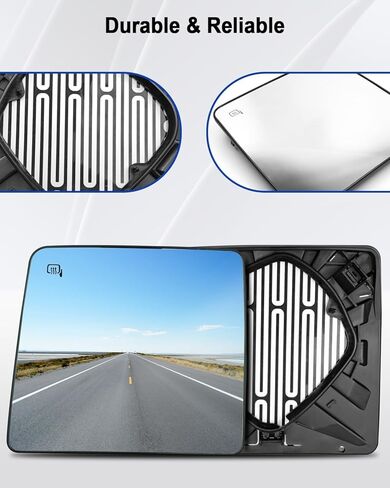 Driver Side Heated Mirror Glass Fit for Ford F250 F350 F450 F550 2008-2016 F150 Pickup Truck 2013-2014 F650 F750 Pickup Truck 2016-2019, Left Side Power Heated Rear View Mirror with Pry Plate in Kuwait