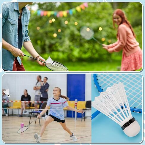 Hysagtek Badminton Birdies, 12 Pack Birdies Glow in The Dark Shuttlecocks Badminton Sets for Backyards Outdoor Indoor Sports Activities Training Practice Gym Fitness Game in Saudi Arabia