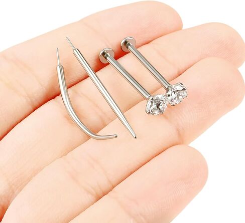 F136 Titanium 20/18/16g غير مراتية عاهرة الظهر أقراط الأقطاب أنف أنف Lip Labret Medusa Monroe Percing Jewelry مع تفتق للنساء الرجال in Kuwait