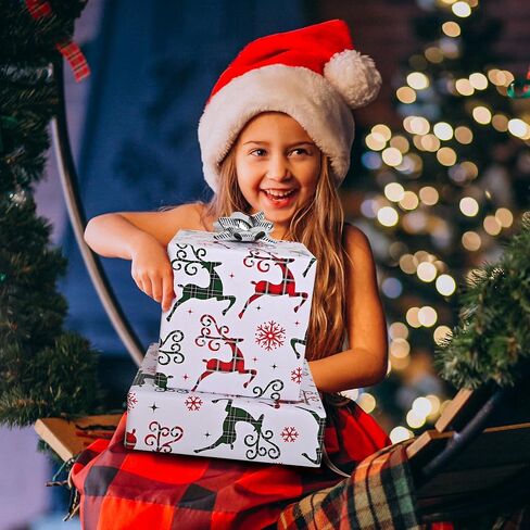 ورقة التغليف عيد الميلاد القابلة للانعكاس في Vnaaem - لفة صغيرة - 17 بوصة × 33 قدمًا - للأولاد فتيات الأطفال - عيد الميلاد الأحمر Santa Unicorn نمط رائع لعيد الميلاد ، الحفلات ، استحمام الطفل in Kuwait