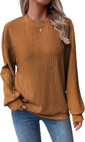 Womens Tops Casual Crew Neck Shirts Ruffle Short Sleeve Relaxed Textured Soft Cute Blouses for Women Summer Blouses in Saudi Arabia