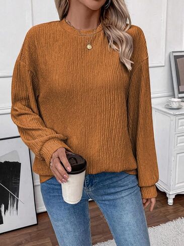 Womens Tops Casual Crew Neck Shirts Ruffle Short Sleeve Relaxed Textured Soft Cute Blouses for Women Summer Blouses in Saudi Arabia