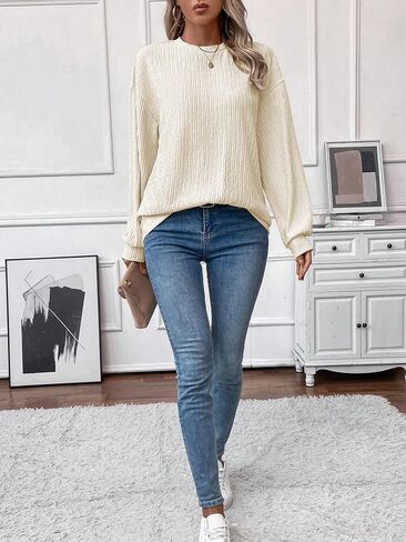Womens Tops Casual Crew Neck Shirts Ruffle Short Sleeve Relaxed Textured Soft Cute Blouses for Women Summer Blouses in Saudi Arabia