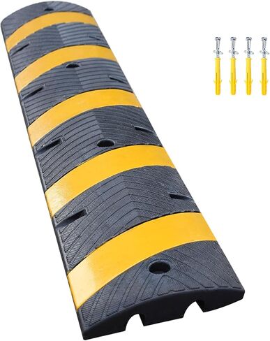 عثرة سرعة المطاط في Orangestar 2-Pack ، 2 قناة حامي الكبلات ذات السرعة الثقيلة المنحدر مع 8 براغي للخرسانة الحصى 72x11.8x1.8 بوصة (L x W x H) in Kuwait
