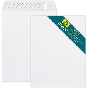 10x13 Envelopes Self Seal - 50 Pack - Open End White Mailing Envelopes for Catalogs, Presentations, Oversized Documents - Self Sealing Envelopes with Peel and Seal Closure - 28lb Heavyweight Paper in Kuwait