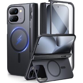 حافظة TONGATE لهاتف Pixel 9 Pro قابلة للطي مع مسند، حافظة هاتف متينة قابلة للطي Google 9Pro مدمجة في واقي الشاشة وحماية المفصلات، حافظة نحيفة بحامل أفقي كبير لهاتف Google Pixel Fold 2 2024، أسود in Kuwait