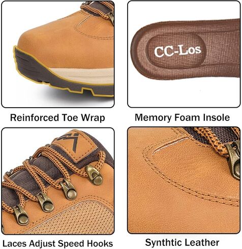 CC-Los Men's Hiking Shoes | Waterproof Work Shoes | Non-Slip & Comfortable Walking Size 9.5-10 in Saudi Arabia